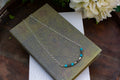 19" Turquoise Slice and Navajo Style Sterling Beads on Sterling Chain