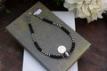 16" Black Onyx and Sterling Navajo Style Bead Necklace