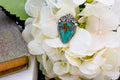 Royston Turquoise & Sterling Silver Adjustable Ring with Flower & Ball Embellishments