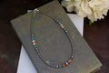 16" Navajo Style 925 Sterling Silver Pearl, Turquoise, Pink Conch and Orange Spiny Necklace