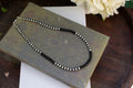 17" - 19" Black Onyx and Oxidized Navajo Style 925 Sterling Silver Necklace