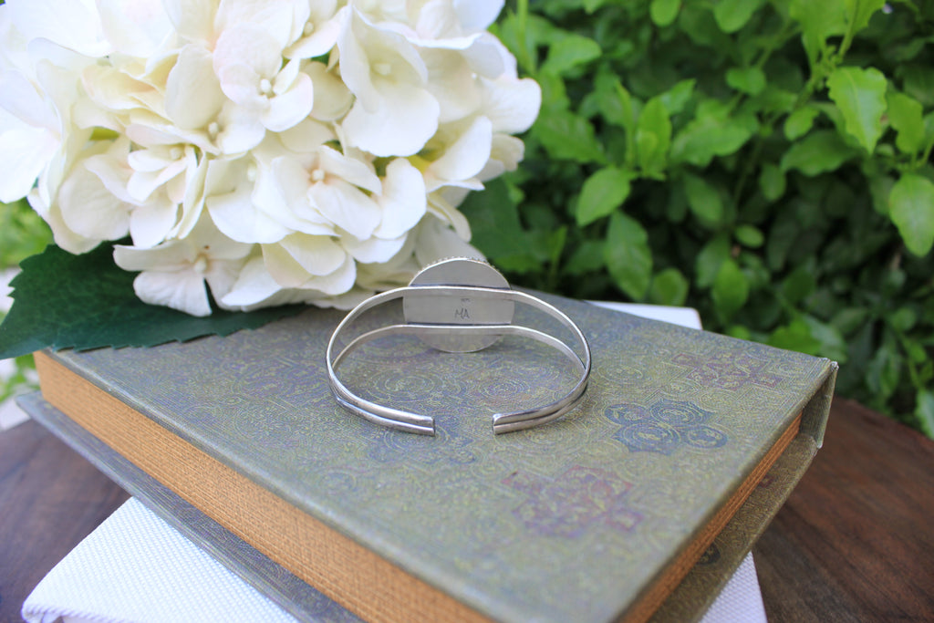 Sterling Silver and Kingman Stacker Bracelet 3" Opening