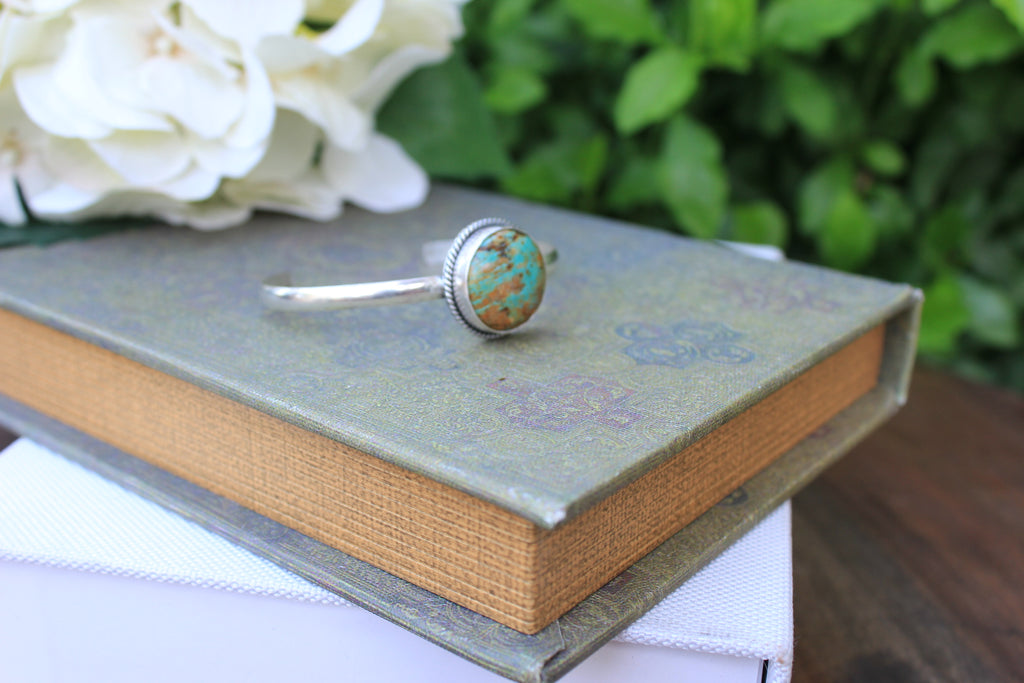 Kingman Turquoise and Sterling Silver Stacker Bracelet