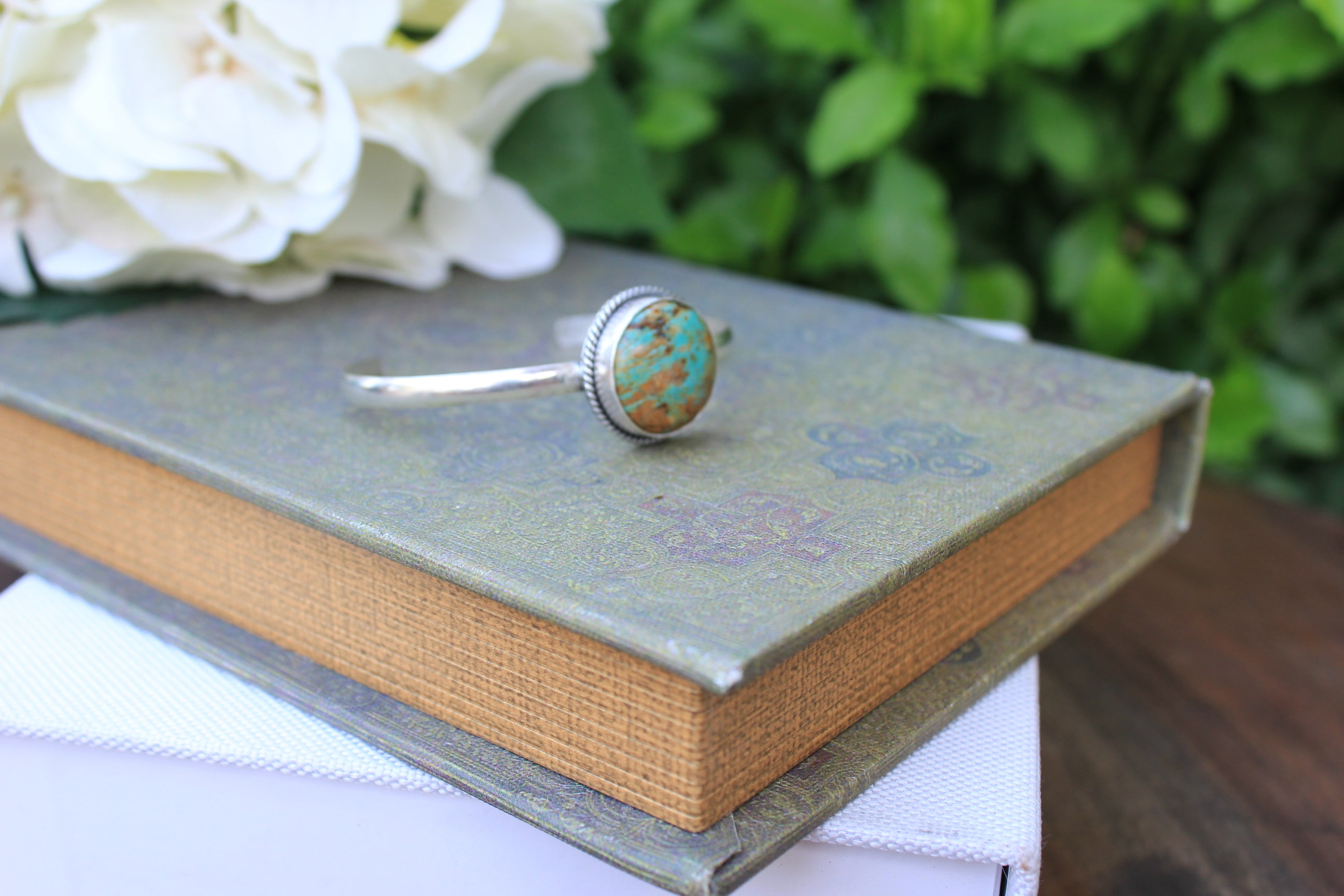 Kingman Turquoise and Sterling Silver Stacker Bracelet