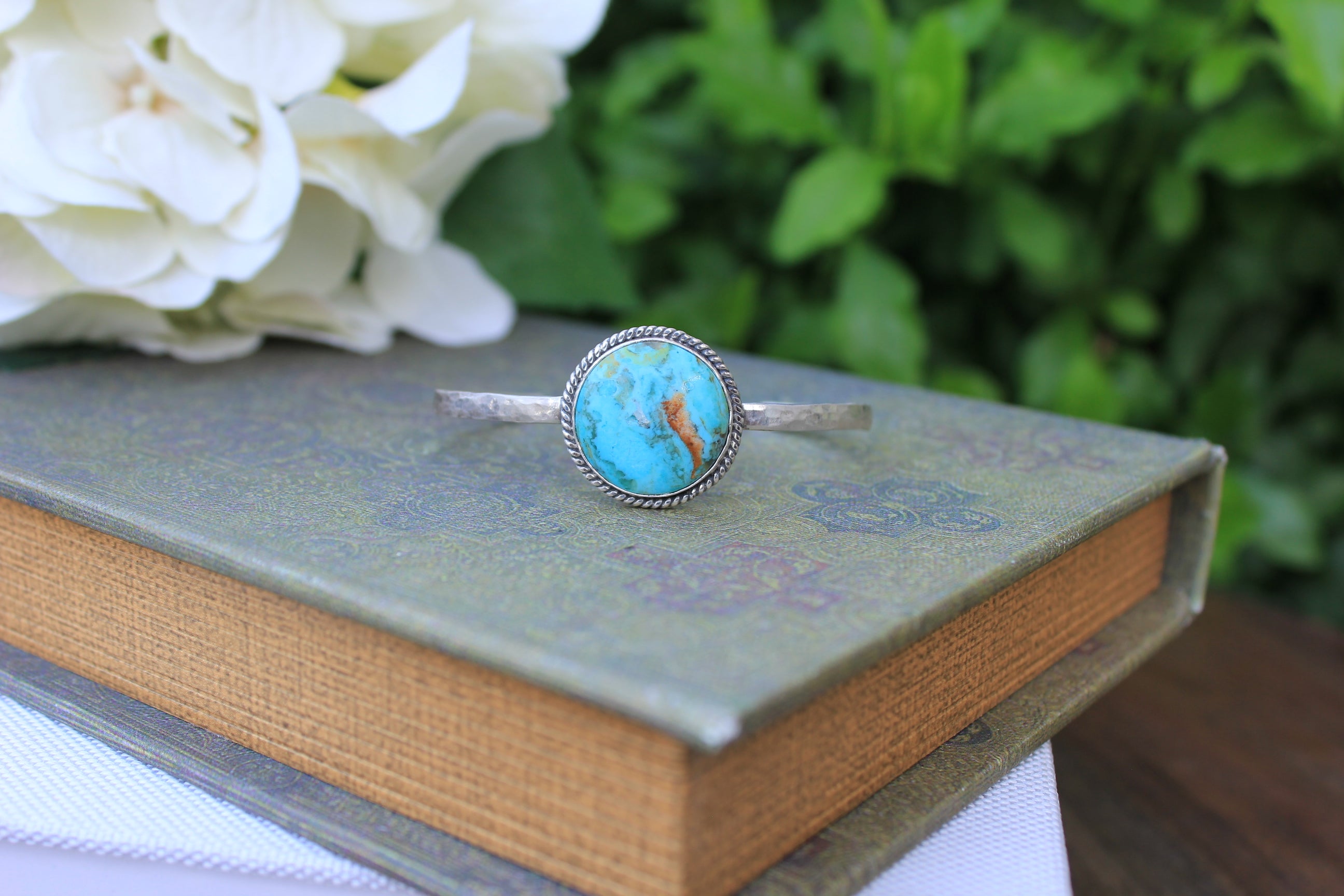 Sterling Silver and Kingman Turquoise Stacker Bracelet