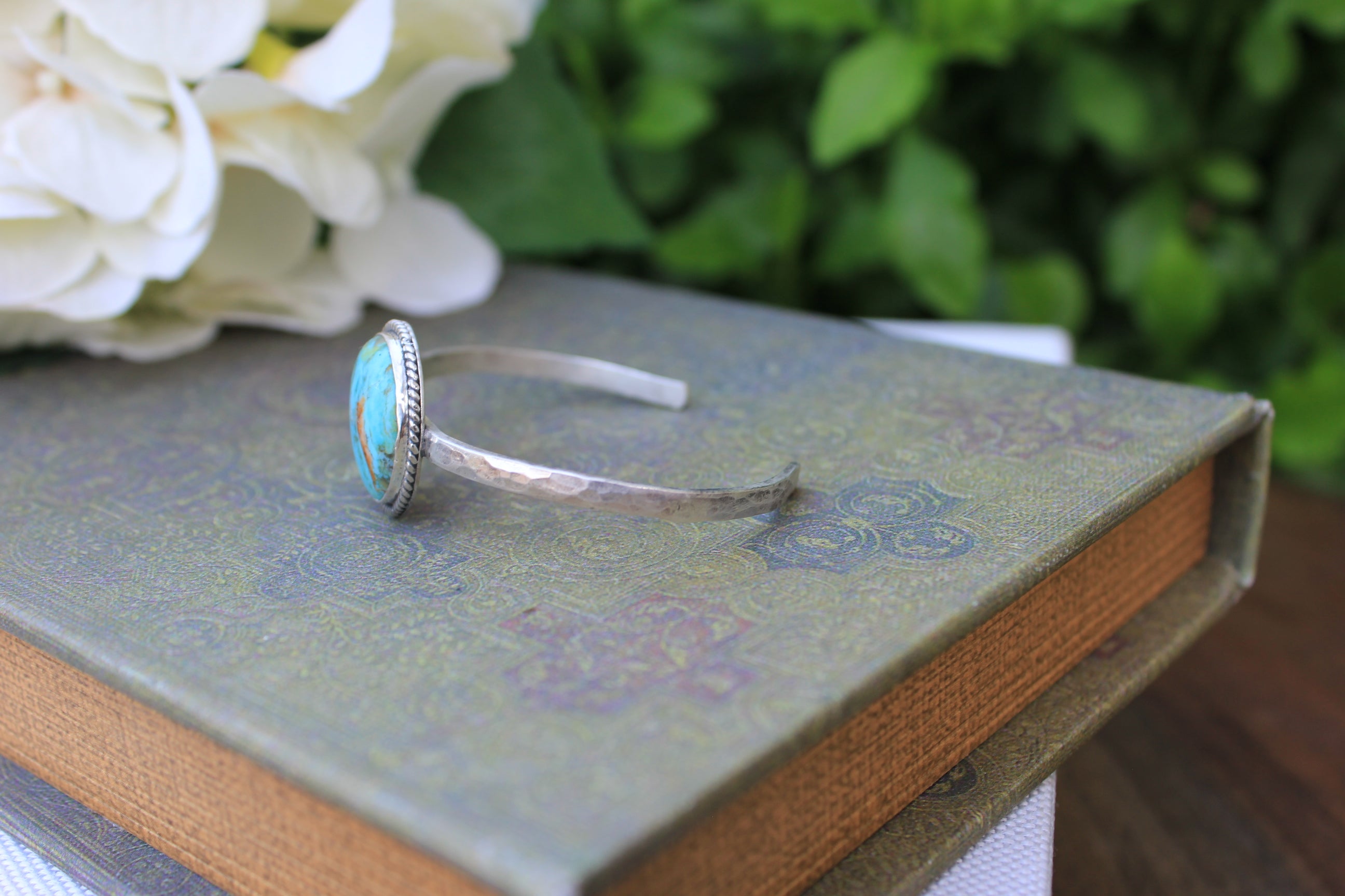 Sterling Silver and Kingman Turquoise Stacker Bracelet