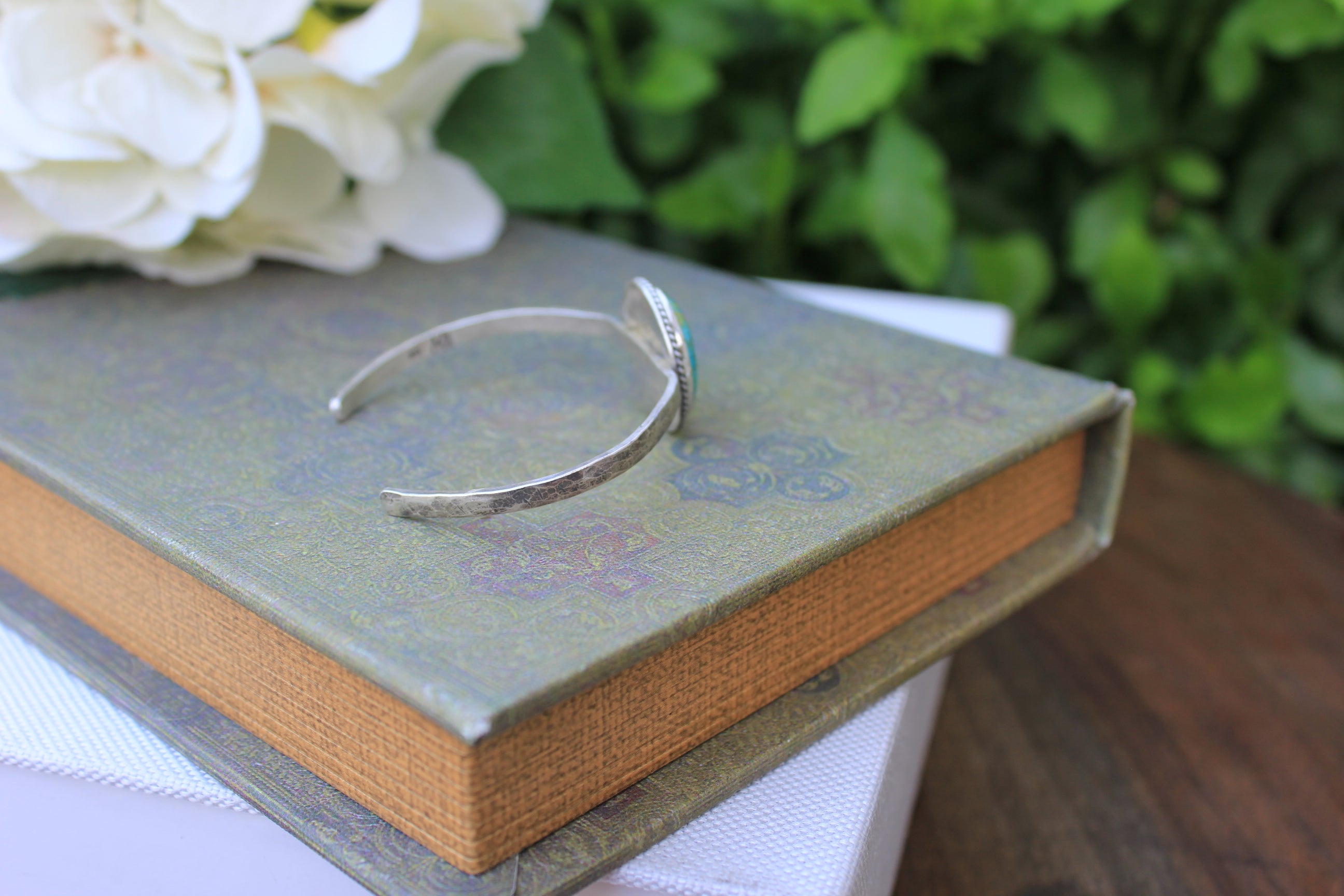 Sterling Silver and Kingman Turquoise Stacker Bracelet