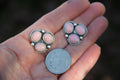 3 Stone Pink Queen Conch Stud Earrings – Sterling Silver