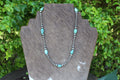 Natural Turquoise and Navajo Style Pearl Necklace 17"