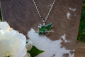Kingman Turquoise Show Steer with Sterling Butterfly Accent Necklace