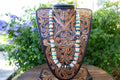 25" Pink Conch, Turquoise, Orange Spiny & Sterling Silver Graduated Statement Necklace