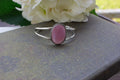 Sterling Silver and Pink Mussel Stone Cuff